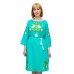Embroidered dress "White Lilly on Tourquise"